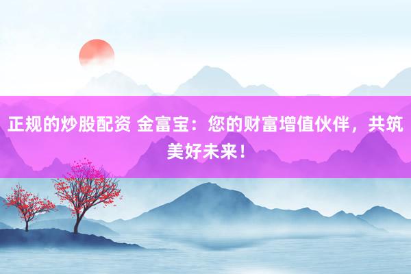 正规的炒股配资 金富宝：您的财富增值伙伴，共筑美好未来！