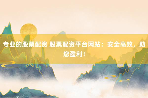 专业的股票配资 股票配资平台网站：安全高效，助您盈利！