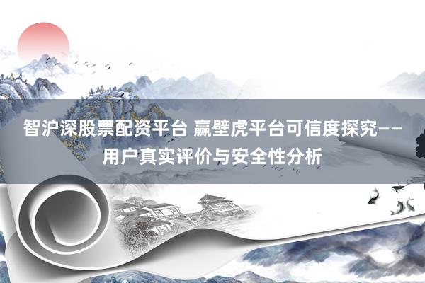 智沪深股票配资平台 赢壁虎平台可信度探究——用户真实评价与安全性分析