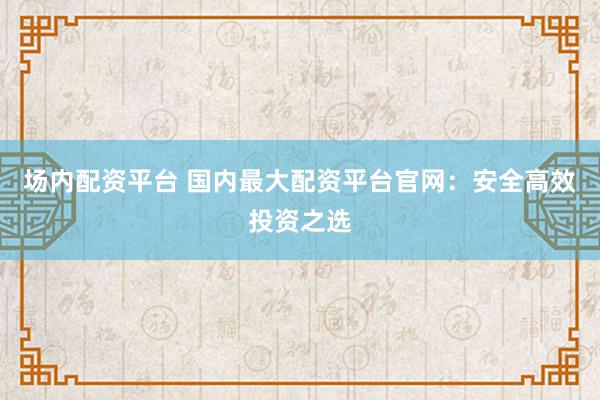 场内配资平台 国内最大配资平台官网：安全高效投资之选