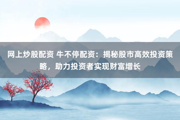 网上炒股配资 牛不停配资：揭秘股市高效投资策略，助力投资者实现财富增长