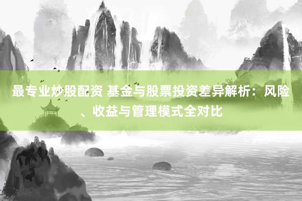 最专业炒股配资 基金与股票投资差异解析：风险、收益与管理模式全对比