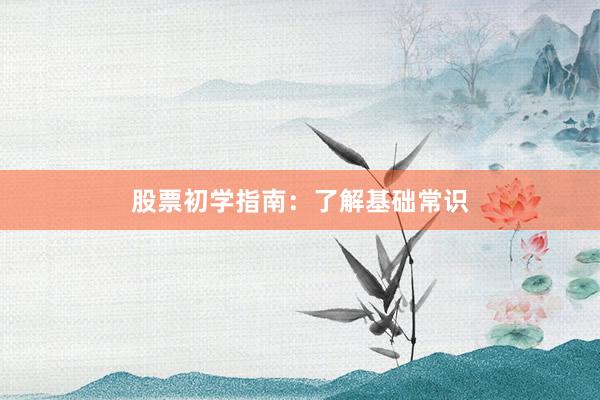 股票初学指南：了解基础常识