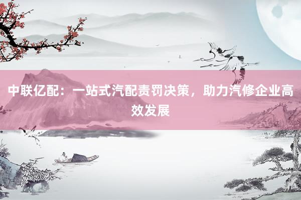 中联亿配：一站式汽配责罚决策，助力汽修企业高效发展