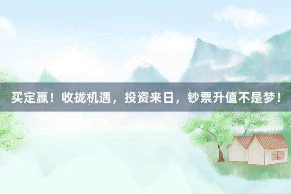 买定赢！收拢机遇，投资来日，钞票升值不是梦！