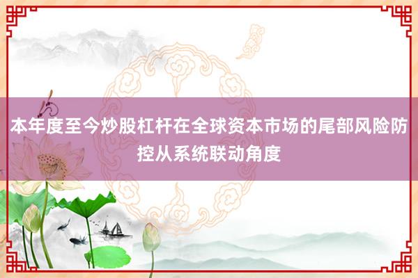 本年度至今炒股杠杆在全球资本市场的尾部风险防控从系统联动角度