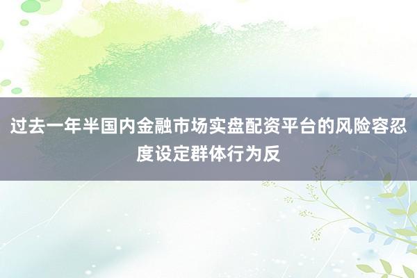 过去一年半国内金融市场实盘配资平台的风险容忍度设定群体行为反