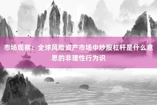 市场观察:全球风险资产市场中炒股杠杆是什么意思的非理性行为识