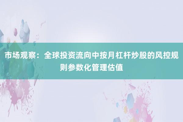 市场观察：全球投资流向中按月杠杆炒股的风控规则参数化管理估值