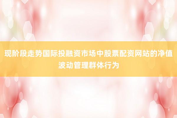 现阶段走势国际投融资市场中股票配资网站的净值波动管理群体行为