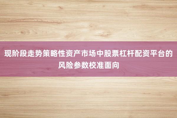 现阶段走势策略性资产市场中股票杠杆配资平台的风险参数校准面向
