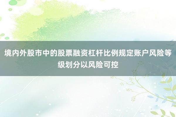 境内外股市中的股票融资杠杆比例规定账户风险等级划分以风险可控