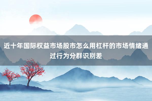 近十年国际权益市场股市怎么用杠杆的市场情绪通过行为分群识别差