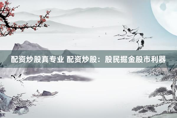 配资炒股真专业 配资炒股：股民掘金股市利器