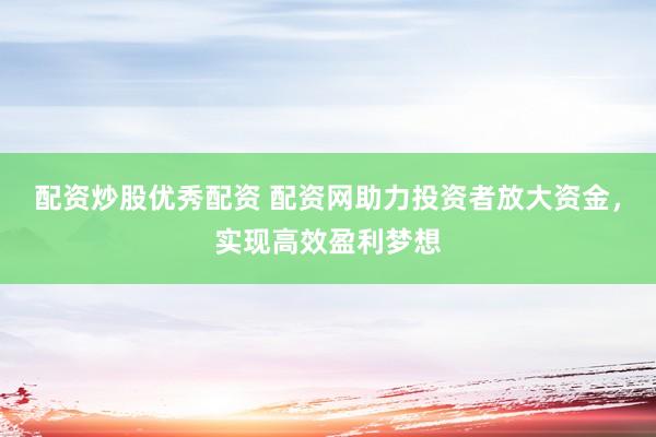 配资炒股优秀配资 配资网助力投资者放大资金，实现高效盈利梦想